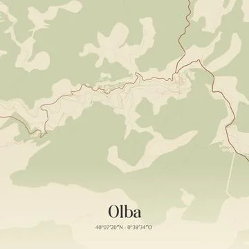 Vintage map of Olba, Spain. イラスト素材