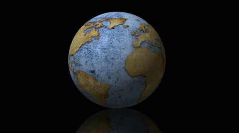 Vintage map of the planet that rotates on a black background Stock Footage 63374835