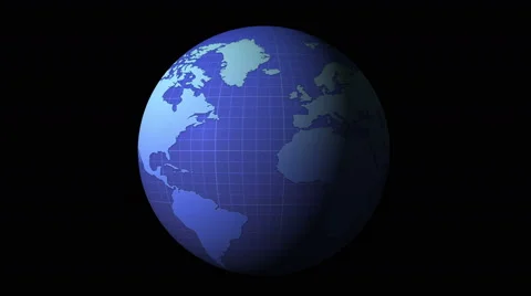 Vintage map of the planet that rotates on a black background Stock Footage 63374968