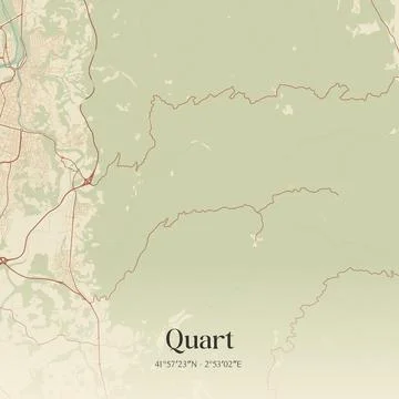 Vintage map of Quart, Spain. Stock Illustration