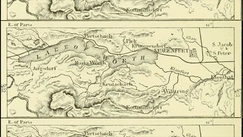 Vintage map stop motion abstract background. Old books scans Stock Footage 261974423