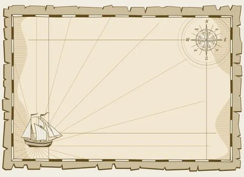 Vintage map vector background, invitation template Stock Illustration