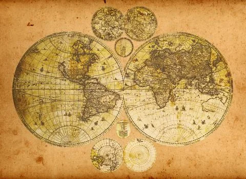 Vintage map on a white background. Stock Photos