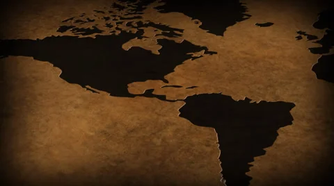 Vintage map of the world - motion background Video stock 34037844