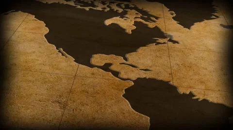 Vintage map of the world - motion background Stockbeeldmateriaal 34038346