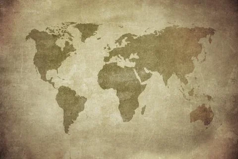 Vintage map of the world Stock Photos