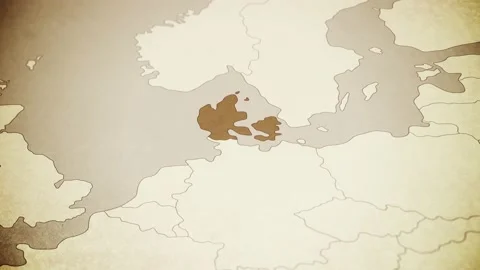 Vintage-Map-Zoom-Denmark Stock Footage 146060911
