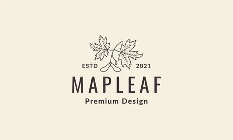 Vintage maple with fruit logo symbol vector icon illustration graphic design Stock Illustration