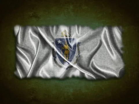 Vintage massachusetts flag. Stock Illustration