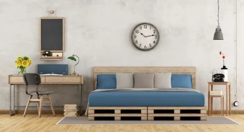 Vintage master bedroom Stock Illustration