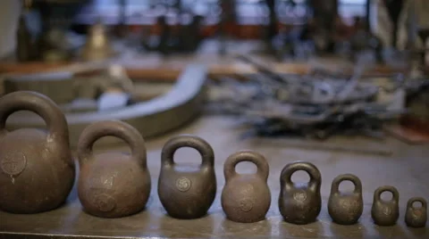 Vintage measuring weights Stock Footage 67675759