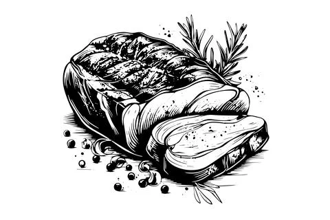 Vintage Meat Cuts: Vector Engraved Illustration for Butchery and Culinary Stock Illustration