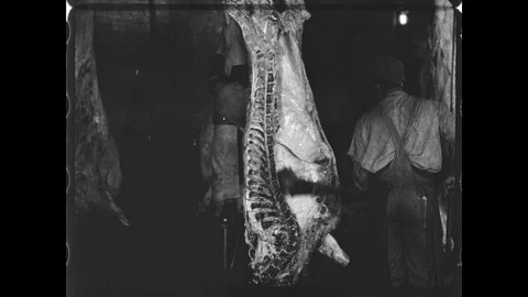 Vintage Meat Packing Stock Footage 129050034