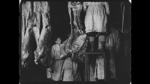 Vintage Meat Packing Stock Footage 129051437
