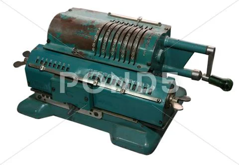 Vintage mechanical adding machine Stock Photos