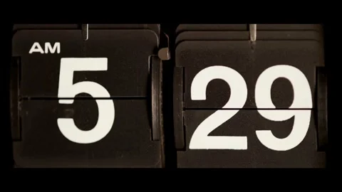 Vintage mechanical clock changes to five thirty AM time Stock Footage 329673677