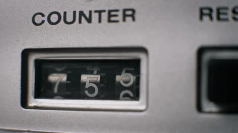 Vintage Mechanical Counter Advancing Macro Stock Footage 319584885