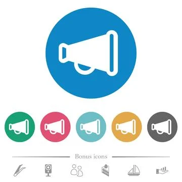 Vintage megaphone solid flat round icons イラスト素材