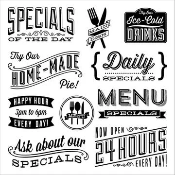 Vintage Menu Designs Stock Illustration