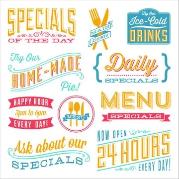 Vintage Menu Designs Stock Illustration