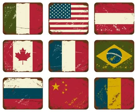 Vintage metal flags Stock Illustration