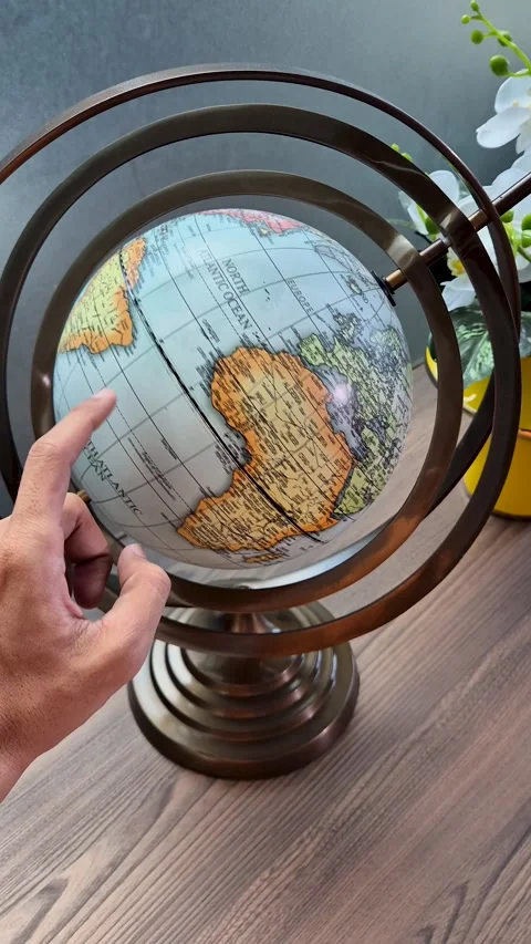 Vintage metal globe Stock Footage 338310262