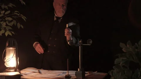 Vintage meteorologist using a sling psychrometer to measure humidity Stock Footage 313009277