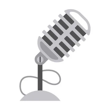 Vintage microphone with cable. Vector Stock Illustration