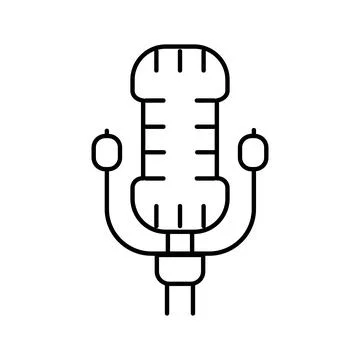 Vintage microphone icon representing audio recording and broadcasting Illustrazione stock