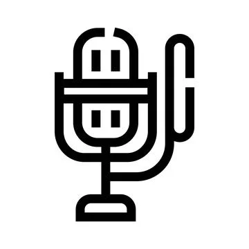 Vintage microphone icon representing broadcast and podcasting Illustrazione stock