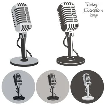 Vintage microphone Stock Illustration