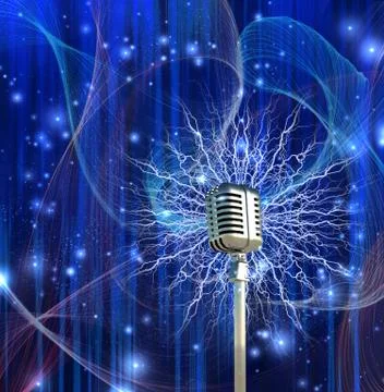 Vintage microphone Stock Illustration