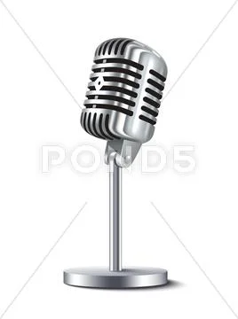 Vintage Microphone Isolated Stock Illustration