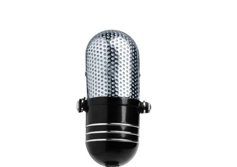 Vintage Microphone Isolated Over White Background Stock Photos