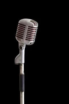 Vintage microphone isolated Stock Photos