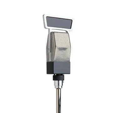 Vintage microphone isolated on white Foto stock