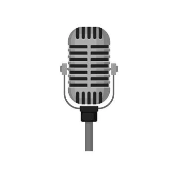 Vintage microphone for live performance. Professional studio mic. Sound Stock Illustration