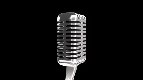 Vintage microphone. Loop. Stock Footage 81662209