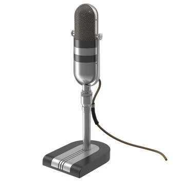 Vintage Microphone Render Stock Illustration