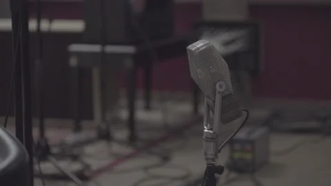 Vintage Microphone in Studio Video stock 141163873