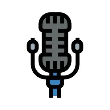 Vintage microphone vector icon representing sound and broadcast Stock Illustration