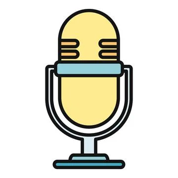 Vintage microphone vector illustration for broadcasting and podcasting Illustrazione stock