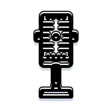 Vintage microphone vector illustration creating a broadcast icon Stock Illustration