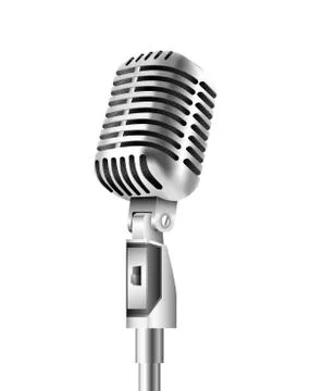 Vintage Microphone on white background Иллюстрация