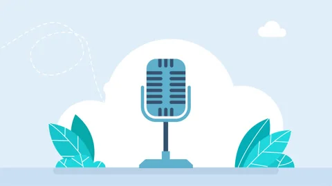 Vintage Microphone on White Background. Retro Microphone icon. Podcast icon. Stock Footage 336318513