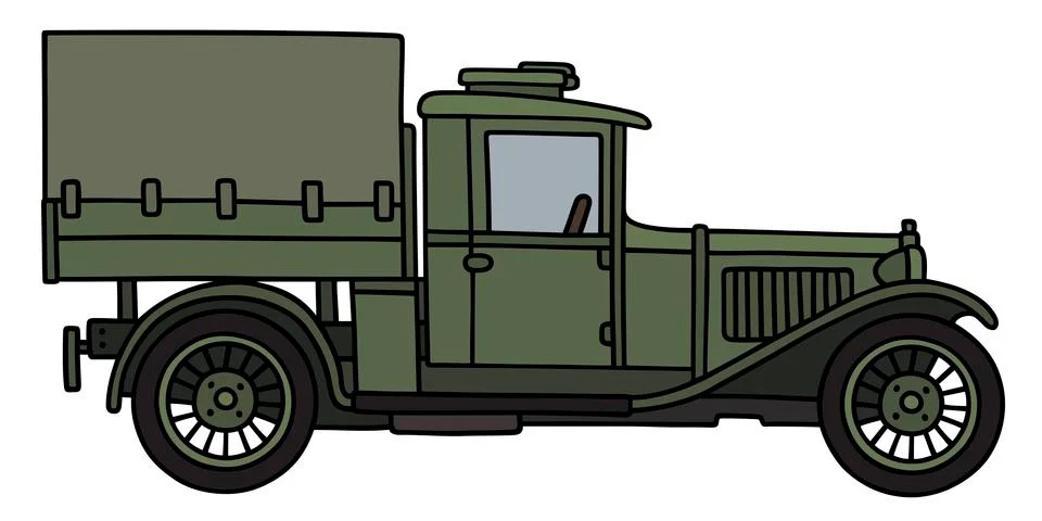 Vintage military truck Stock Illustration