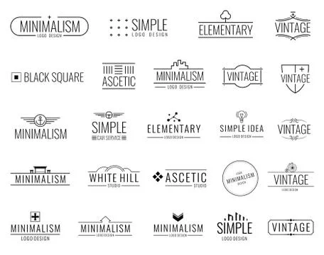 Vintage minimal vector logos with simple shapes. Modern luxury emblems for Stock Illustration