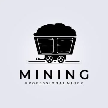Vintage mining train logo vector illustration design Stock Illustration