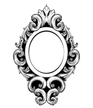 Vintage mirror frame Vector. Baroque rich design elements decor. Royal style  Stock Illustration