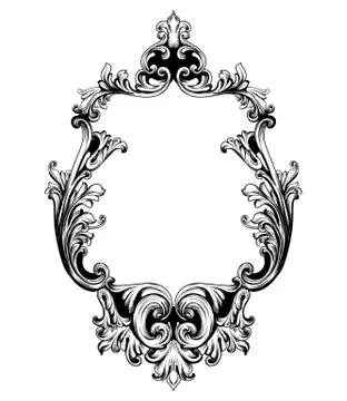 Vintage mirror frame Vector. Baroque rich design elements decor. Royal style  Illustrazione stock